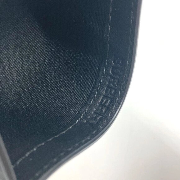 BURBERRY check Business Card Holder Pass Case Card Case Leather/PVC Navy/Black - Picture 4 of 14